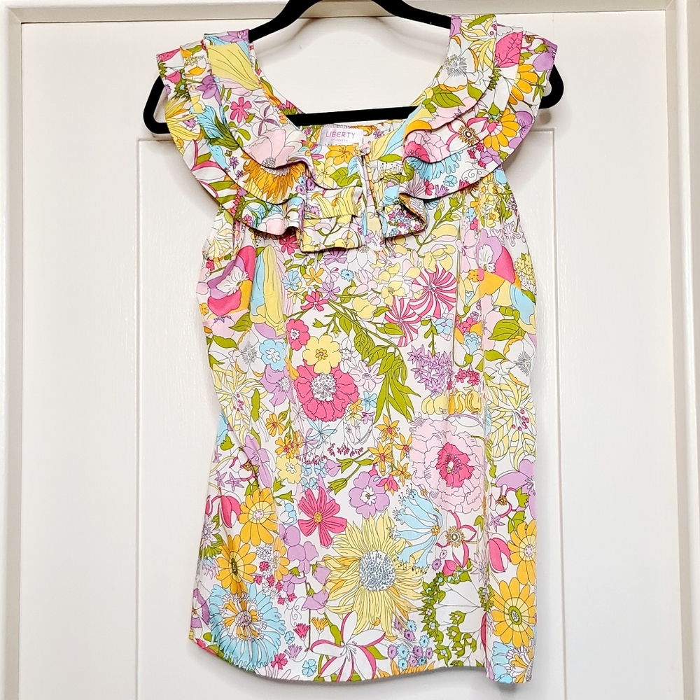 Liberty of London Target Groovy Floral Ruffle Top